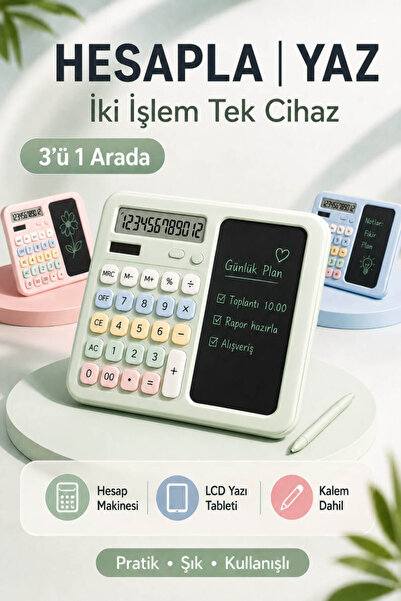 House Bird LCD Yazı Tabletli Hesap Makinesi Kalemli Dijital Not Defteri 2’si ...