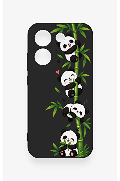 Vip Case Poco X8 Pro Uyumlu Sevimli Panda Bambu Desenli Silikon Kılıf