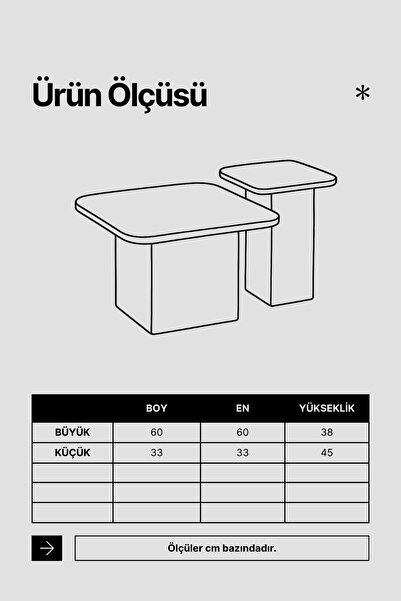 Skandi homeworks OVI 2’li Orta Sehpa – Modern İkili Salon ve Oturma Odası Sehpası