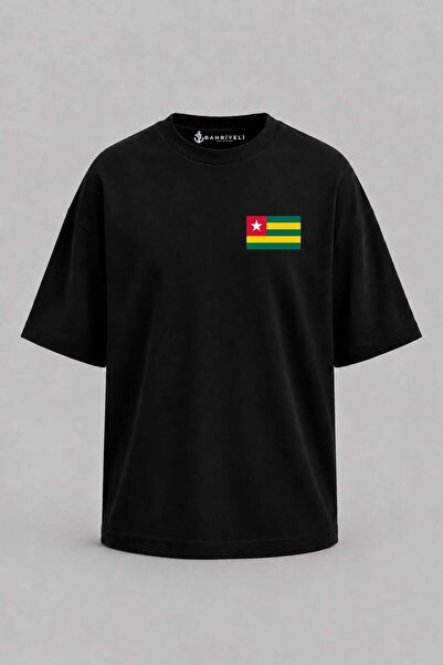 Bahriyeli Collection Υπερμεγέθη μπλουζάκι Unisex με στάμπα σημαίας Τόγκο και ...