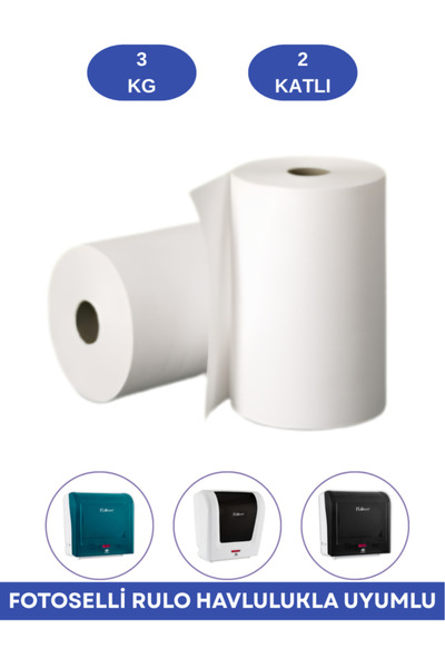 12den Hareketli Rulo Kağıt Havlu 6’lı Paket 3 Kg, Fotoselli Dispenser Havlusu Otomatik Rulo Havlu 21 Cm