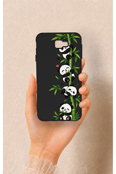 Vip Case Samsung J7 Prime Uyumlu Sevimli Panda Bambu Desenli Silikon Kılıf