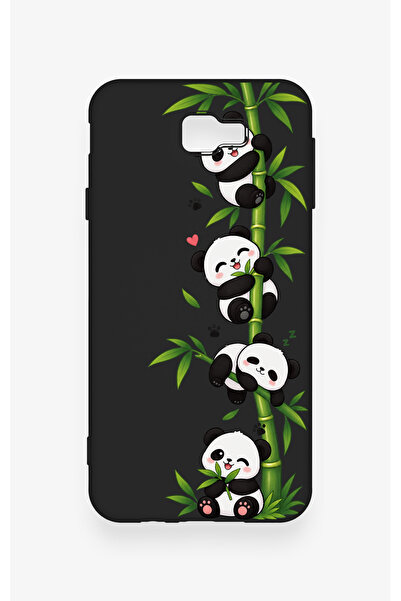 Vip Case Samsung J7 Prime Uyumlu Sevimli Panda Bambu Desenli Silikon Kılıf