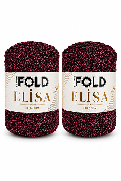 BD fold yarn إليسا - خيط تريكو 100% من قطن الدردار 100 جرام 230 متر 2 قطعة، خ...