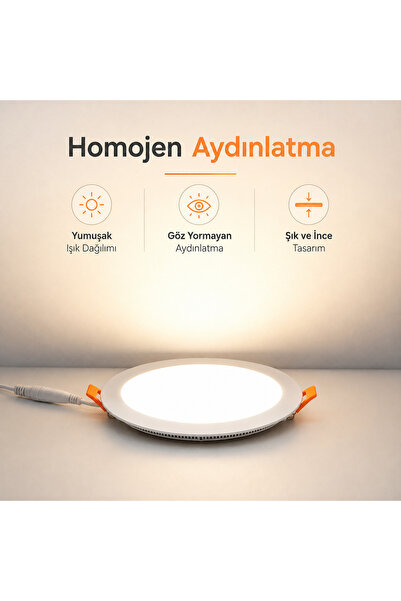 MAXLED MX-1000 3W Yuvarlak Sıva Altı LED Panel 3000K