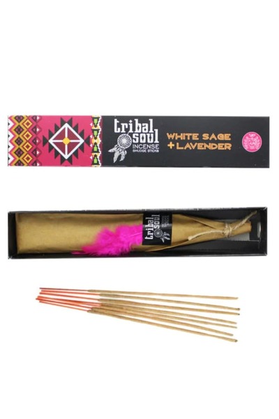 tribal soul Scented Sticks - White Sage & Lavender 15g, purification and ener...