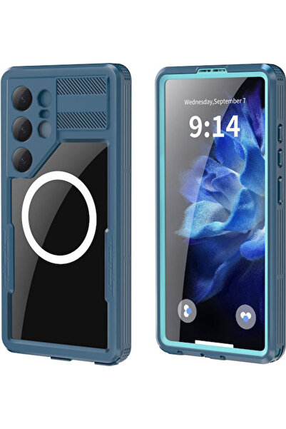 OEM Ip68 Πλαστικό Αδιάβροχο Πίσω Κάλυμμα Μπλε (Galaxy S25 Ultra)