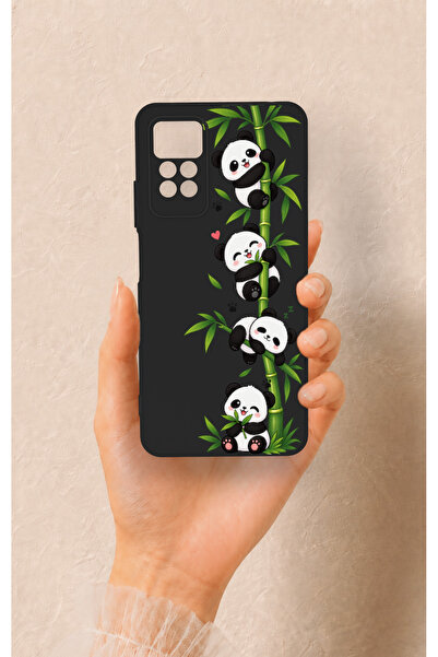 Vip Case Redmi Note 11 Pro 4G Uyumlu Sevimli Panda Bambu Desenli Silikon Kılıf