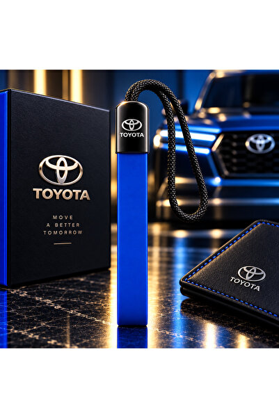 Toyota Premium Car Keychain with Braided Loop, Durable Metal & Flexible Key H...