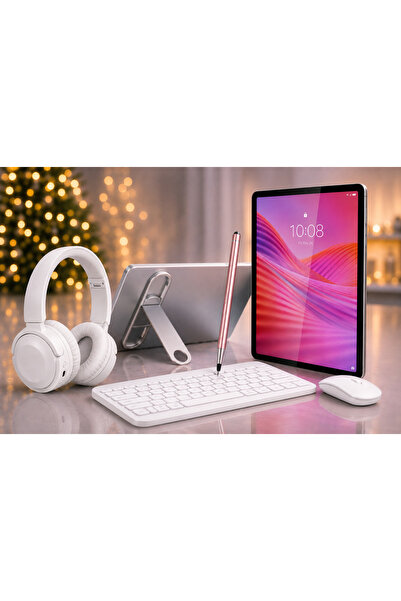 LENOVO Tab 4GB/128 GB 10.1"İNCH TABLET+ŞEFFAF KILIF+BEYAZ KLAVYE VE MOUSE+KAL...