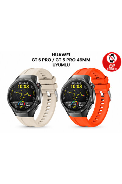 Dexmon Huawei GT 7 Pro / GT 6 Pro / GT 5 Pro 46mm Uyumlu Metal Tokalı Silikon...