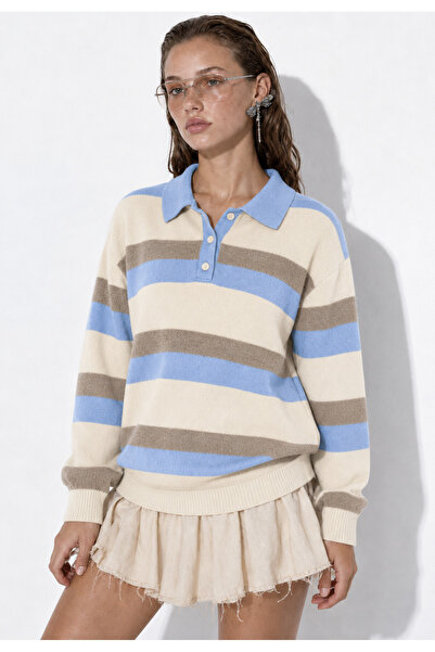 TOFAN TRİKO Polo Collar Tricot Sweater