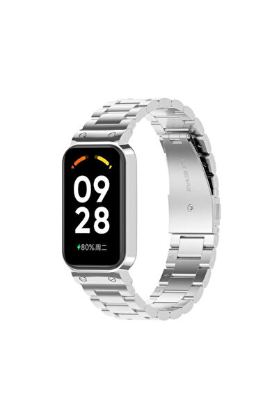 OEM Xiaomi Smart Band 8 Active Λουράκι Ανοξείδωτο Ατσάλι Ασημί