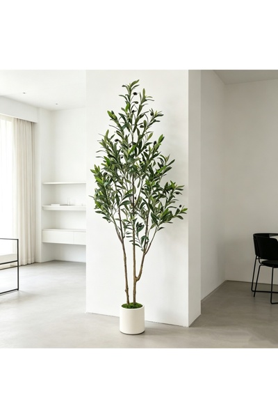 SCHENKERO Indoor Floor Decor Artificial Double‑Trunk Olive Tree, 152cm Lifeli...