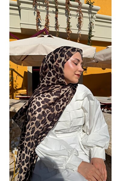 de LUNA Leona Desen Soft Şal - Kahverengi