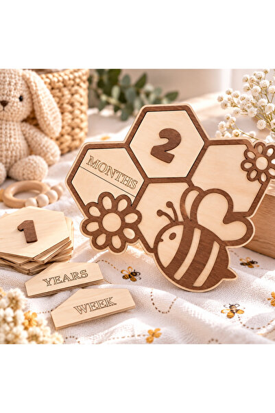 TİNY WONDERS TOY STORE Baby Memory Card Bee Honeycomb Themed Photo Shoot Set ...