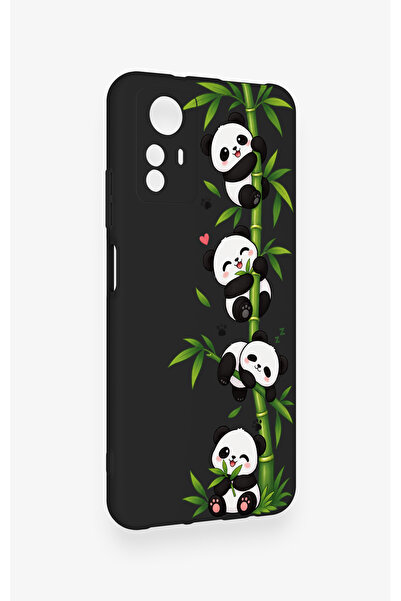 Vip Case Redmi Note 12S Uyumlu Sevimli Panda Bambu Desenli Silikon Kılıf
