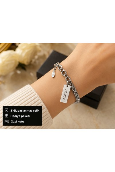 HER ŞEY NOTA www.herseynota.com 316L Stainless Steel Thick Chain Detailed Pla...