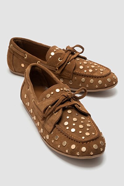LuviShoes Γυναικεία Loafer Παπούτσια HYDE από γνήσιο δέρμα σουέντ με κορδόνια