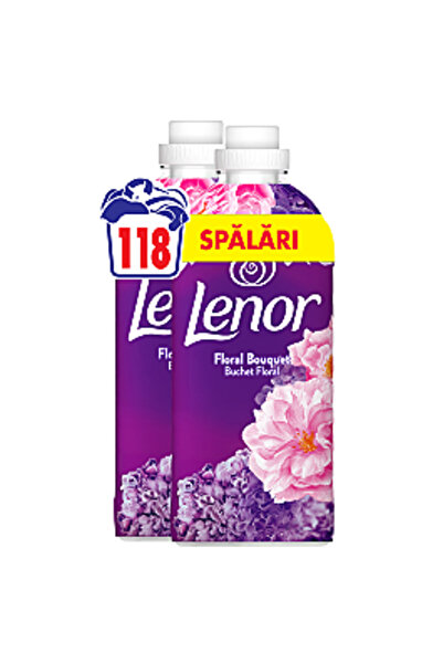 lenor Pachet balsam de rufe cu aromă de buchet floral, 2 x 1.239 L, 118 spălări