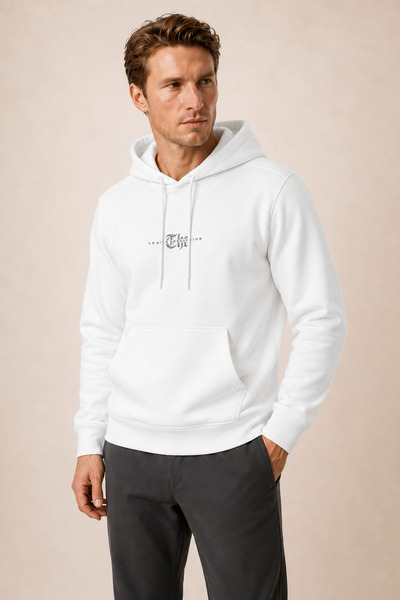 Redline Thenk New Season Men's Regular Fit Hooded Sweatshirt White