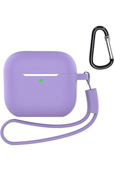 OEM Θήκη σιλικόνης με λουράκι σε μωβ χρώμα για Apple AirPods 4
