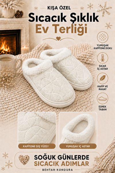 Behtah Kundura Women's Thick-Soled Fur Lined Warm Lined Winter Saddle Indoor ...