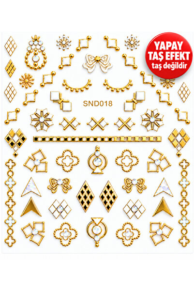 Sibelon 3D Kabartmalı Nail Art Sticker Tırnak Süsleme Stickeri Taş Görünümlü ...