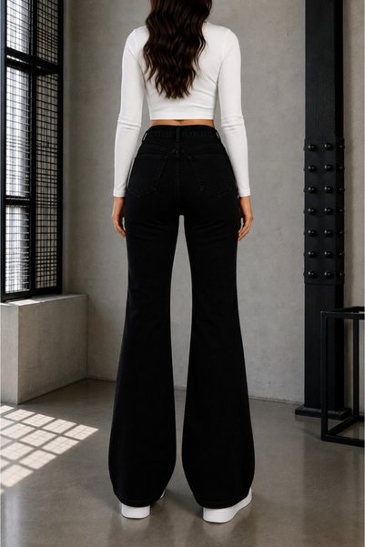 BROSERER Jeans Spanish Denim High Waist Colorfast Black Spanish Denim Trousers (Lycra)