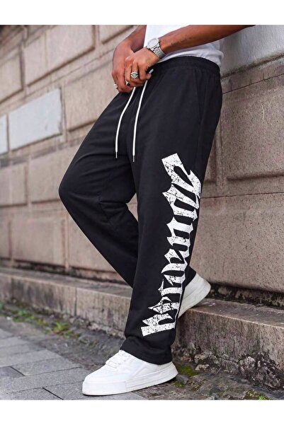 JANTIL MODA New Season Unisex Oversize Street Fashion Vertical Text Motif Swe...