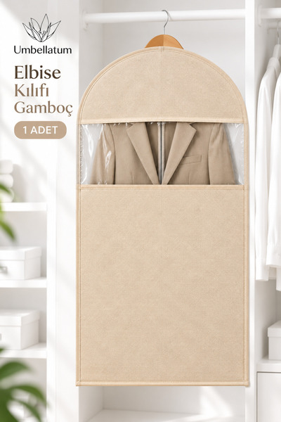 umbellatum Clothes Cover Gamboç 60X100 cm Pvc Windowed Jacket Suit Storage Co...
