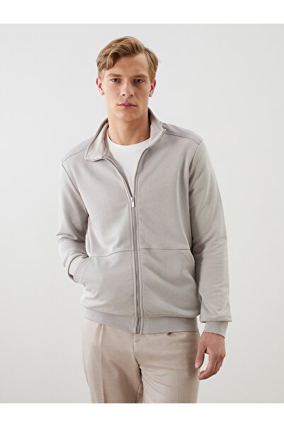 LC Waikiki Trendlucky Men's Zippered Sweatshirt with a High Collar and Long S...