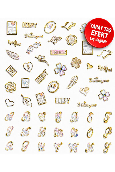 Sibelon 3D Kabartmalı Nail Art Sticker Tırnak Süsleme Stickeri Taş Görünümlü ...