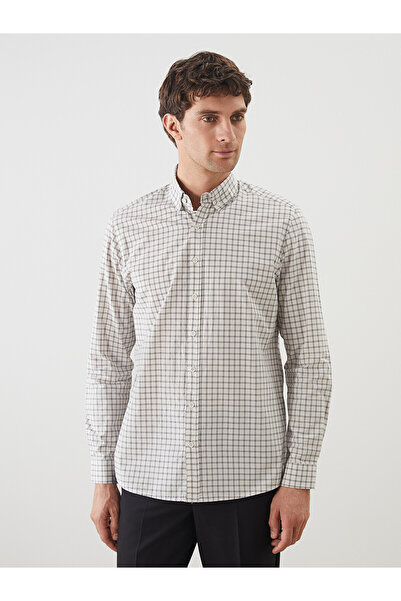 LC Waikiki Trendlucky slim fit long sleeve plaid lumberjack shirt for men