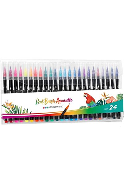 KASTWAVE Watercolor Brush Pens Set, 24 Colors, Art Coloring Pens for Calligra...