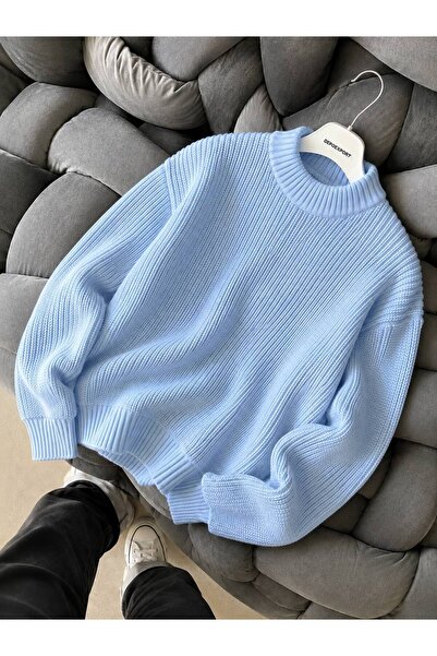 DepoExport Women's Premium Oversize Soft Crew Neck Knitwear Sweater