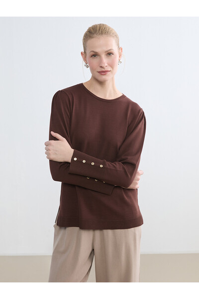 LC Waikiki Trendlucky Women's Knitwear Sweater with Oval Collar