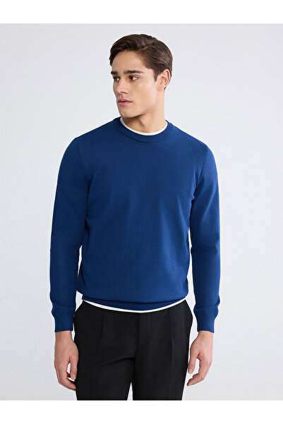 LC Waikiki Trendlucky Men's Knit Sweater with Oval Collar