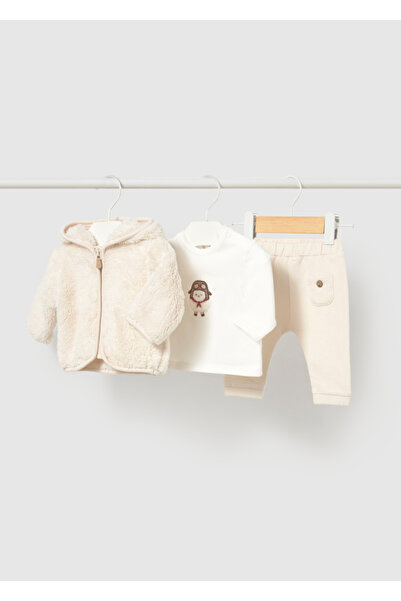MAYORAL 2670 Ceramica 3-Piece Plush Cardigan Top-Bottom Set