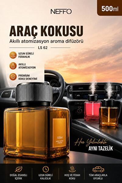 NEFFO Araç Kokusu 500ml Akıllı Atomizasyon Aroma Difüzörü Uzun Süreli Kalıcı ...