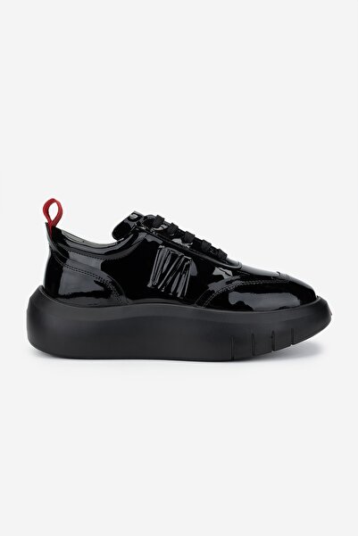 Valmenti Erkek Hakiki Deri Siyah Rugan Sneakers & Spor Ayakkabı