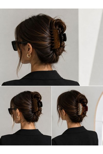 İnDerin Mandal Toka 2-Pack Large Size Patterned Hair Clips–