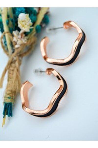 Stoneage Ai̇di̇os rose plated earrings - black -