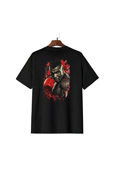 Trendiz Unisex μπλουζάκι Mike Tyson με στάμπα στο πίσω και μπροστινό μέρος, μ...
