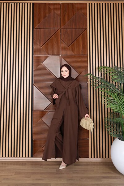 Moda Krash طقم شال من 3 قطع من الكتان