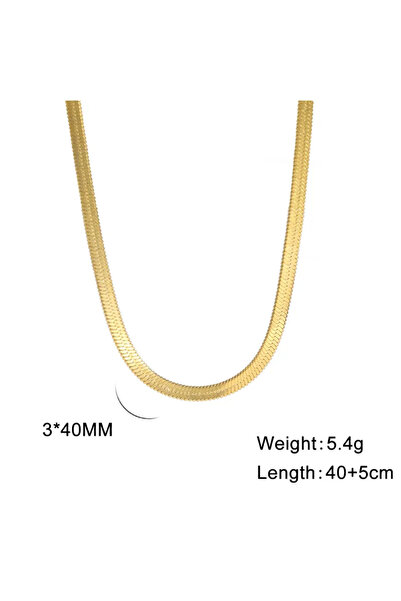 Peach Jewelry Αλυσίδα Κολιέ Ανοξείδωτο Ατσάλι 304 Επιχρυσωμένο 40+5εκ. 3χιλ.