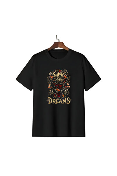 Trendiz Tricou unisex Follow Your Dreams negru