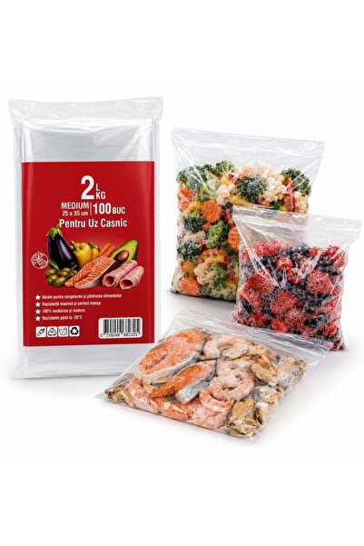 JML Pungi pentru Congelare si Depozitare Alimente 2L, 25x35cm, 100 Buc