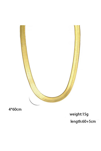 Peach Jewelry Αλυσίδα Κολιέ Ανοξείδωτο Ατσάλι 304 Επιχρυσωμένο 60+5εκ. 4χιλ.