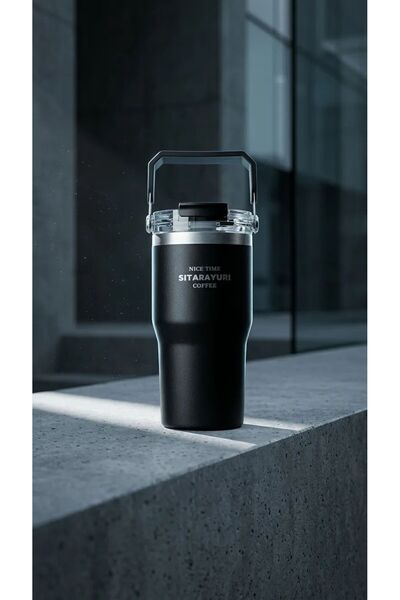 HAZARPAZAR Paslanmaz Çelik Beyaz Bardak Termos 600ml Sıcak Soğuk Tutan Araç I...